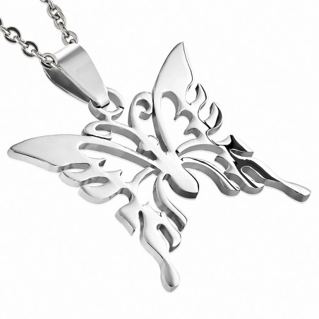 Pendentif papillon en acier inoxydable