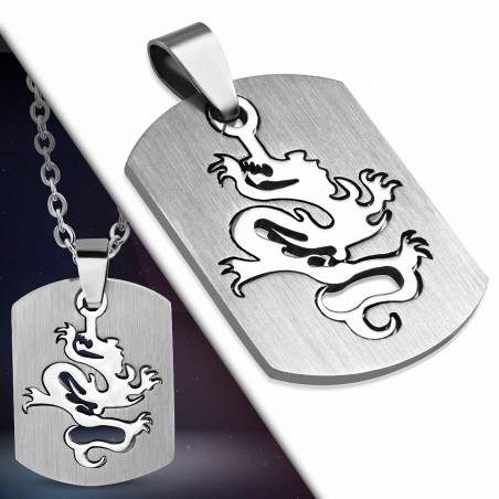 Pendentif homme plaque dragon chinois