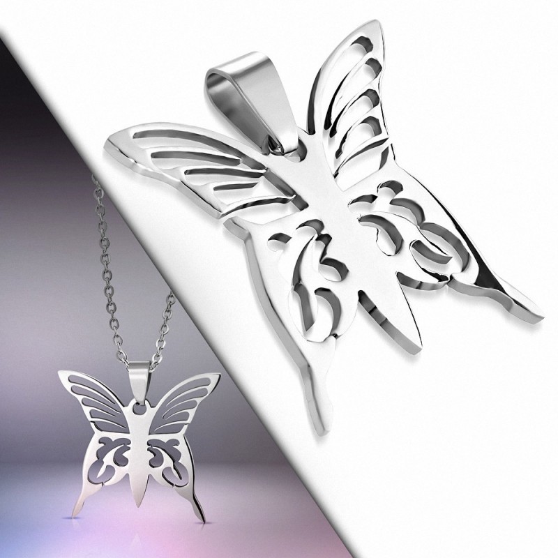 Pendentif papillon charme en acier inoxydable