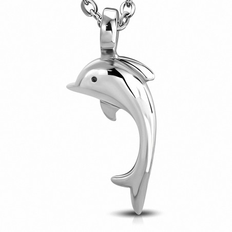 Pendentif dauphin en saut acier inoxydable