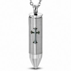 Pendentif homme balle munition croix fleur de lys