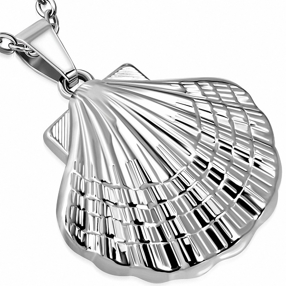 Pendentif coquillage marin en acier inoxydable