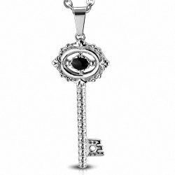 Pendentif en acier inoxydable clef vintage