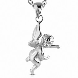 Pendentif en acier inoxydable ange gardien cupidon