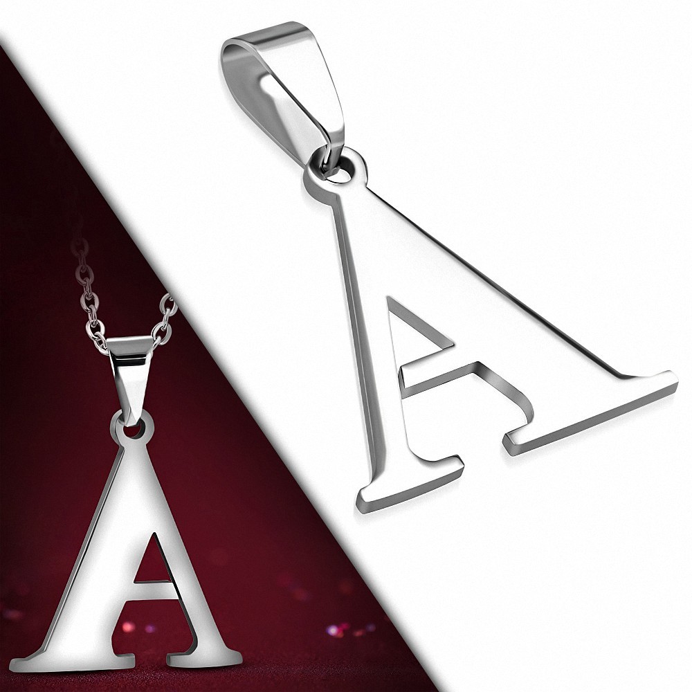 Pendentif en acier inoxydable lettre A