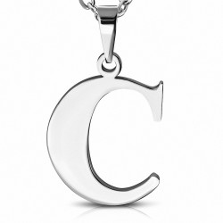 Pendentif en acier inoxydable lettre C