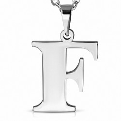 Pendentif en acier inoxydable lettre F