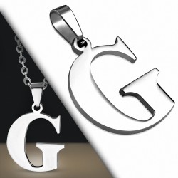 Pendentif en acier inoxydable lettre G