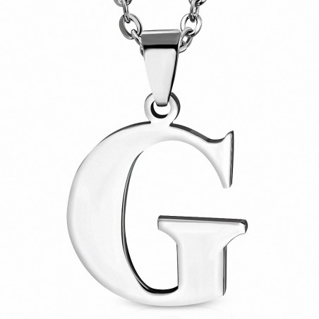 Pendentif en acier inoxydable lettre G