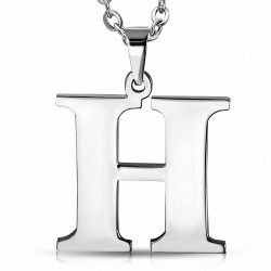 Pendentif en acier inoxydable lettre H