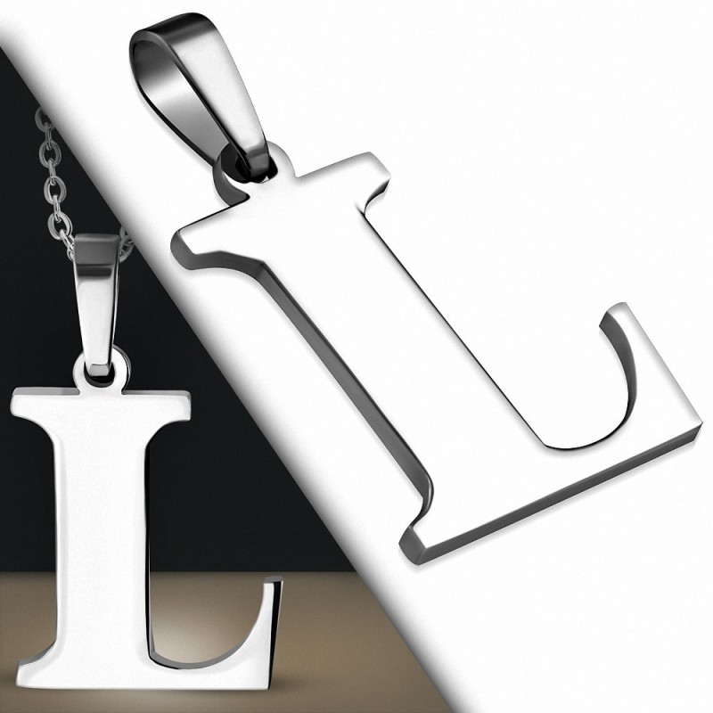 Pendentif en acier inoxydable lettre L