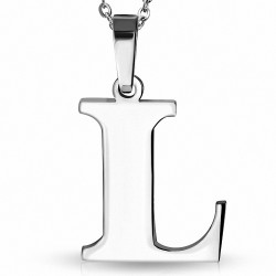 Pendentif en acier inoxydable lettre L