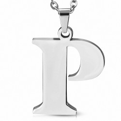 Pendentif en acier inoxydable lettre P