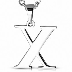 Pendentif en acier inoxydable lettre X