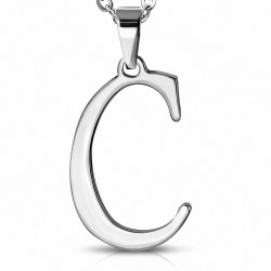 Pendentif en acier inoxydable lettre script C