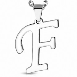 Pendentif en acier inoxydable lettre script F