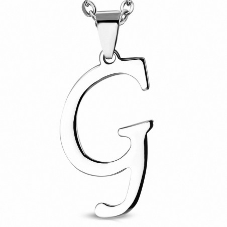 Pendentif en acier inoxydable lettre script G