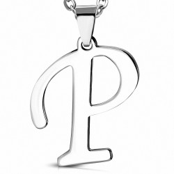 Pendentif en acier inoxydable lettre script P