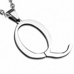 Pendentif en acier inoxydable lettre script Q