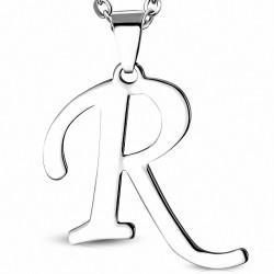 Pendentif en acier inoxydable lettre script R