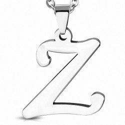 Pendentif en acier inoxydable lettre alphabet Z