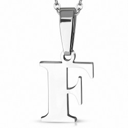 Pendentif homme en acier inoxydable lettre F