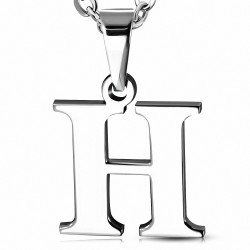 Pendentif homme en acier inoxydable lettre H