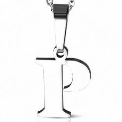 Pendentif homme en acier inoxydable lettre P