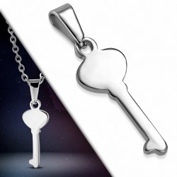 Pendentif en forme de clef acier inoxydable