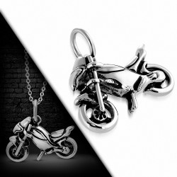 Pendentif de biker homme en acier inoxydable moto