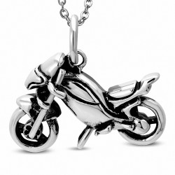 Pendentif de biker homme en acier inoxydable moto