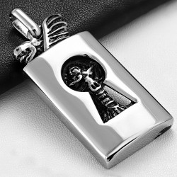 Pendentif biker homme trou de serrure repousse dragon