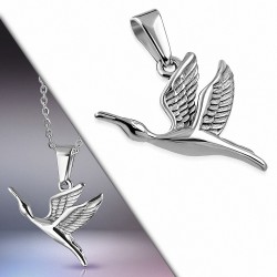 Pendentif en acier inoxydable argenté oiseau volant