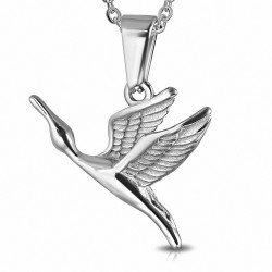 Pendentif en acier inoxydable argenté oiseau volant