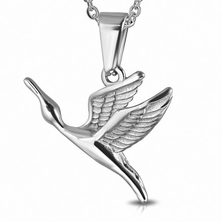 Pendentif en acier inoxydable argenté oiseau volant