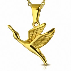 Pendentif en acier inoxydable doré oiseau volant