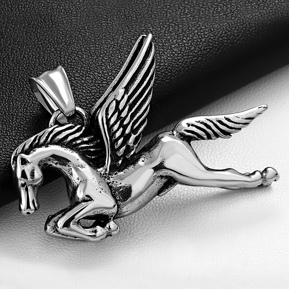 Pendentif en acier inoxydable Pégase cheval volant