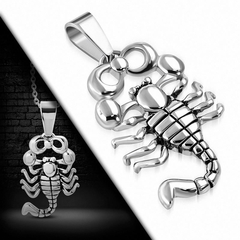 Pendentif scorpion zodiaque en acier inoxydable