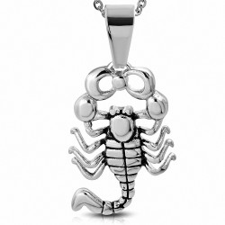 Pendentif scorpion zodiaque en acier inoxydable