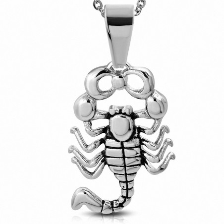 Pendentif scorpion zodiaque en acier inoxydable