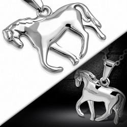 Pendentif cheval en marche en acier inoxydable