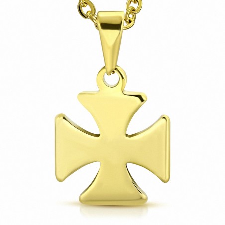 Pendentif homme en acier inoxydable doré croix