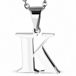 Pendentif homme en acier inoxydable alphabet lettre K