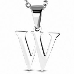 Pendentif homme en acier inoxydable alphabet lettre W