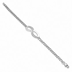 Bracelet en acier inoxydable loop infini avec strass longueur 20 cm
