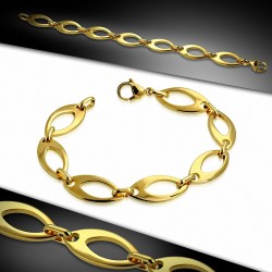 Bracelet en acier inoxydable doré avec liens ovales longueur 19 cm