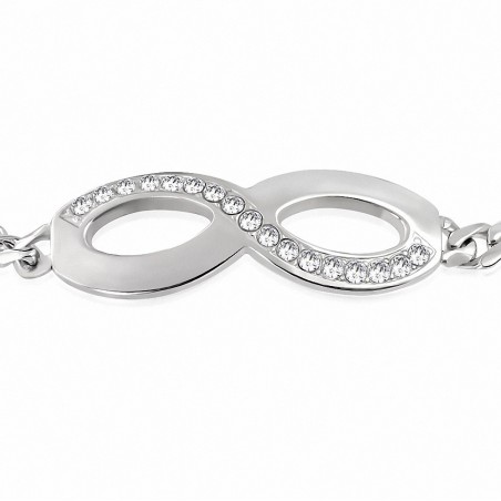 Bracelet en acier inoxydable avec symbole infini strass