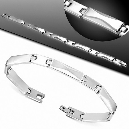 Bracelet homme en acier inoxydable liens rectangulaires 21 cm x 7 mm