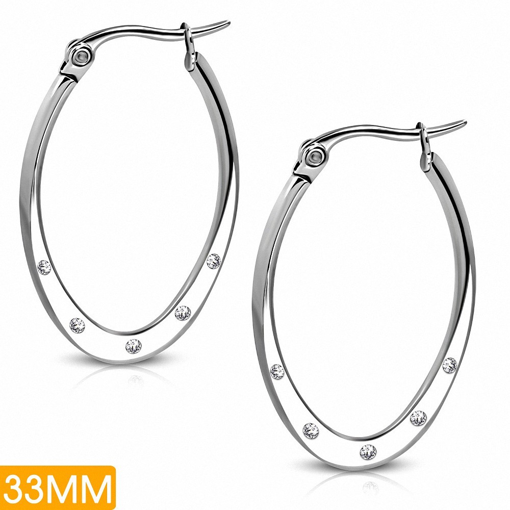 Paire de boucles d'oreilles créoles en acier diamètre 33 mm