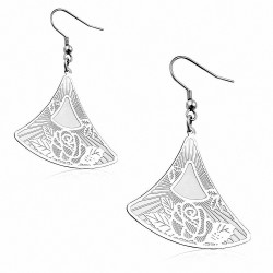 Paire de boucles d'oreilles pendantes forme triangle roses